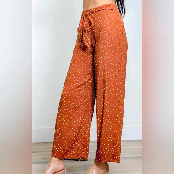 New. Brown-Ivory-mustard loose pants - Picture 2 of 4